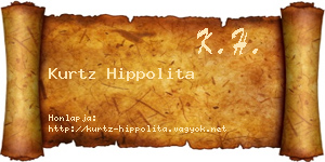Kurtz Hippolita névjegykártya